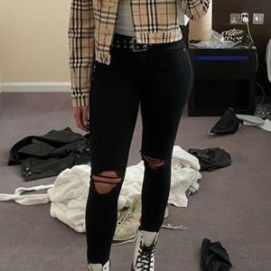 Abercrombie and fitch black high rise super skinny ankle